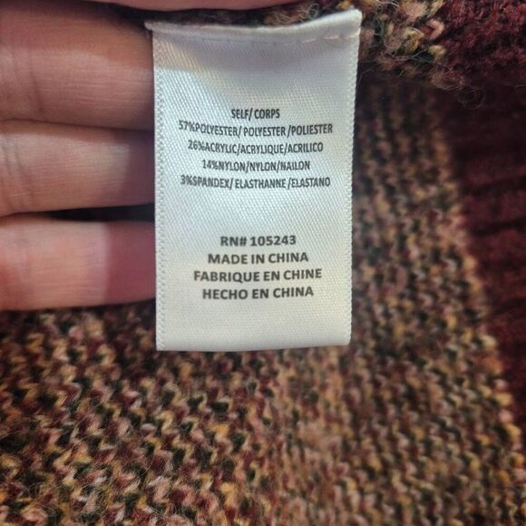 Modlusive Women's Cranberry Poly/Acrylic Axtex Knit Crewneck Long Sleeve Sweater - Picture 9 of 9